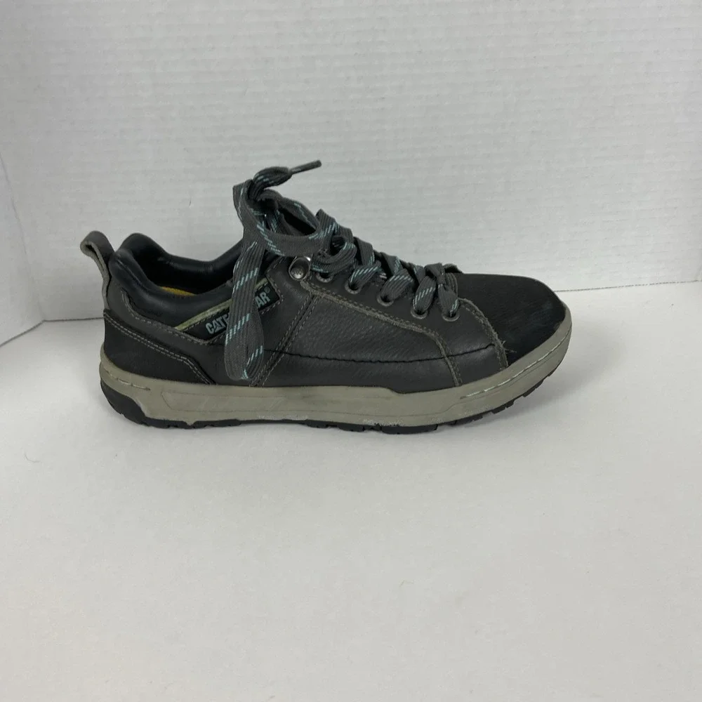 Caterpillar CAT Brode Steel Toe Work Shoe Womens 7 P90266 Gray Leather Durable
